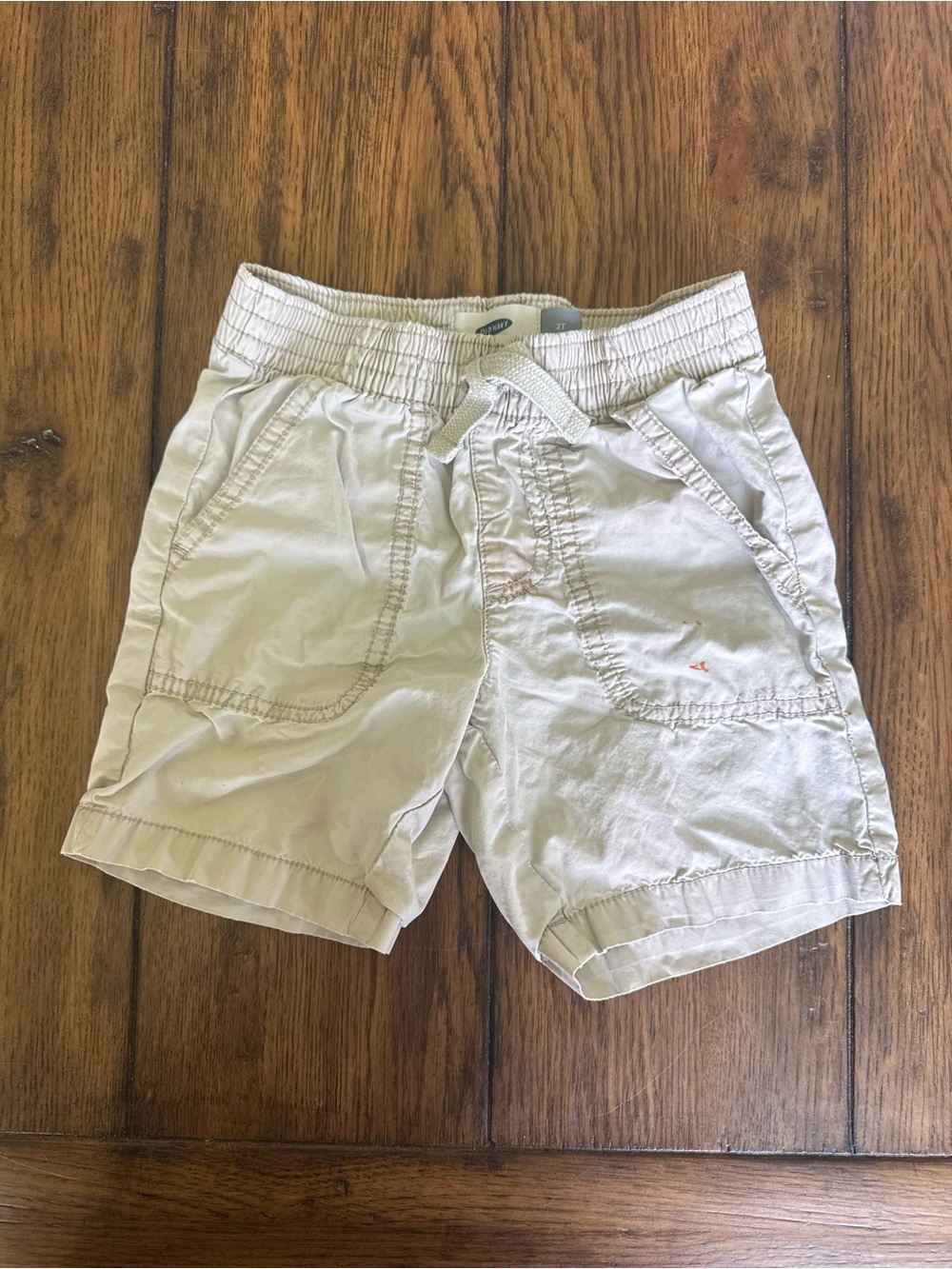 Neutral Drawstring Tan Cargo Shorts